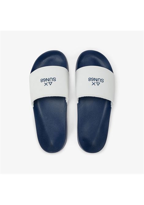 Ciabatte in PU blu navy/bianco AX SUN68 | X3610194 0701
